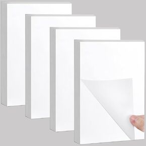 Blank Note Pads, Blank Scratch Pads, Writing Pads, Memo Pads, White Pads of Paper, Tear off Notepad, Small Server Notebook for Home, Office and School, 100 Sheets per Notepads (4x6 inch, 4 Pack)
