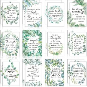 24 Pcs Small Christian Journals for Women Religious Notepads Gifts Bulk Bible Verse Prayer Notebooks Scripture Church Supplies for Mothers Day Gifts Church Family, 3.5 x 5 Inch(Green Leaf)