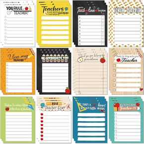 Teacher Notepad Sets Lined Notepads Teacher to Do List Memo Notepads for Teacher Appreciation Present Colored Cute Sticky Paper Notes Organizer Supplies(48 Pcs)