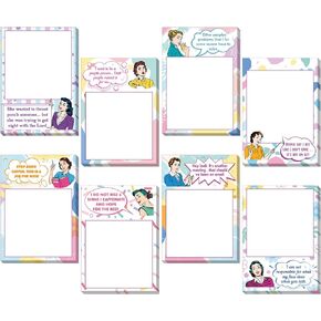 Dianelhall 8 Pcs Funny Sticky Notes for Women Funny Notepads Memo Pads Office Humorous Adhesive Note Pads Office Gifts Supplies for Coworkers Staff Student, 4 x 5.5 Inch(Stylish Style)