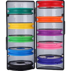 Happyyami Fishing Line Storage Box Spool Holder Portable Fishing Wheel Organizer Fishing Hook Holder Silicone Holder Fishing Tools Fishing Leader Storage Reel Fishing Supplies Abs