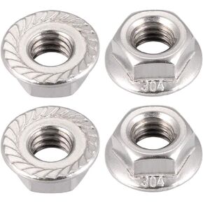 uxcell 5/16-18 Serrated Flange Hex Lock Nuts, 304 Stainless Steel, 4 Pcs