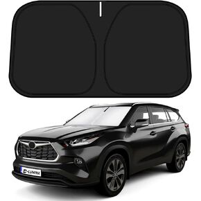 D-Lumina Windshield Sun Shade for 2014 2015 2016 2017 2018 2019 Toyo-ta Highlander Accessories, Front Window Sunshade Sun Visor Protector Block UV Rays Heat, Foldable 2 Layers 210T Material