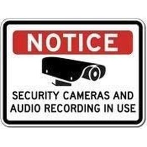 New Metal Sign Aluminum Sign Notice Security Cameras and Audio Recording in Use Sign for Outdoor & Indoor 12" x 8"