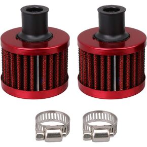 BQLZR 13Mm Red Cone Mini Oil Air Intake Crankcase Vent Valve Cover Breather Filter Pack Of 2