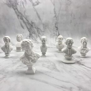 Classic Mini 2.7inch Greek Bust,Home Décor Mini Resin Figure Sculpture Beethoven Bust,Music Composers Greek Statues Bust Statue Set Crafts Replica 7 Piece/Set(Musician),DS-003