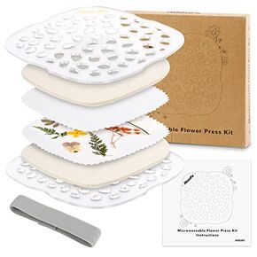 Aboofx 3 Layers Microwave Flower Press Kit, Quick Flower Press Kit for Adults in Minutes, Fast Drying Flower Press for Flowers Preserving