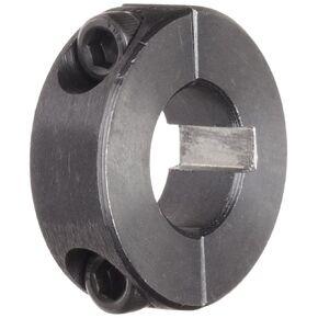 2C-062-KW Black Oxide Plated Steel Two-Piece Clamping Collar, Keyway, 5/8" Bore, 1-5/16" Outside Diameter, 7/16" Width