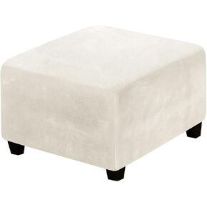 Square Ottoman Slipcover Stretch Velvet Folding Storage Stool Furniture Protector Stretch Ottoman Cover with Elastic Bottom Machine Washable (Burgundy)