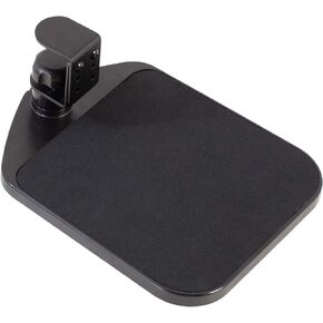 VIVO Desk Clamp Adjustable Computer Mouse Pad and Device Holder Extended Rotating Platform Tray, Fits up to 2 inch Desktops, Black Platform and Padding, MOUNT-MS01A