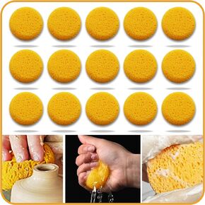 15Pcs Pottery Sponges for Clay, Clay Sponge 3inch, Craft Sponge for Cleaning Sponge Horse Bridle, Round Sponge, Clay sponges for Pottery, for Kitchen Sponge Shoes Leather Care