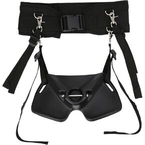 Rod Fighting Belt, Adjustable Fishing Rod Fighting Belt Waist Rod Support Holder Fishing Pole Fixing Belt Suitable for 90‑130cm/35.4‑51.2in Waist Circumference, Black + L