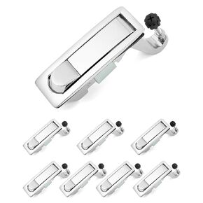 QWORK 2PCS Compression Latch Lock Trigger Latch Lock, Zinc Alloy Adjustable Lever Hand Operated Compression Latch Flush Silvers for Electrical Enclosures and Boats