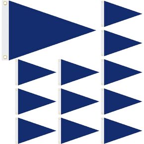 Oudain 12 Pcs Nylon Pennant Flags Blank Flags Pennant Flags 12 x 18 Inch Flag Pennant for Outdoor