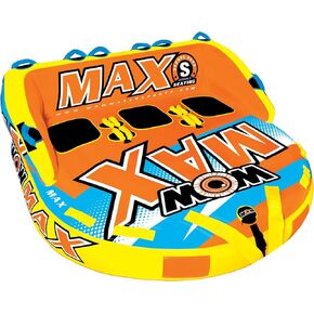 WOW Sports - Max Inflatable Towable Deck Tube - Boating Accessory - Fits Kids & Adults - Up To 3 Riders