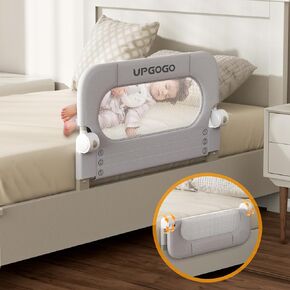Folding Bed Rail for Toddlers,Safety Baby Bed Rail Guard,Kid Bed Rail with Reinforced Anchor Safety System,Bed Rail for Baby Fit Bunk,Full Size,Queen,King,Twin(Grey,71"x23.6")