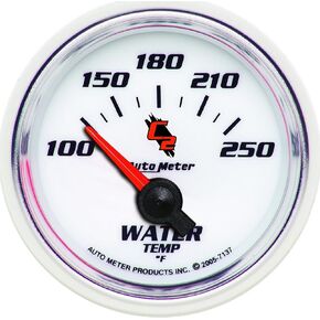 Auto Meter 7137 C2 2-1/16" 100-250 F Short Sweep Electric Water Temperature Gauge