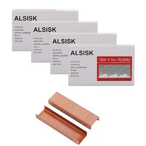 26/6 Standard Staples,1/4 Inch Leg,4 Boxes-4000, Rose Gold