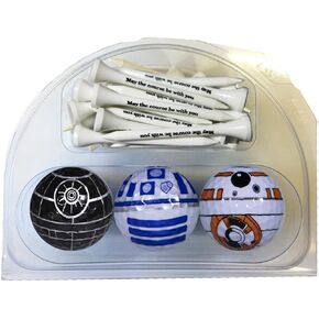 Death Star BB8 R2D2 Golf Balls with 20 Printed tees • Great Gift IDEA from Moms, DADS and Kids -