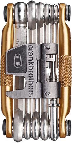 Crankbrothers Multi Tool M 17 Bike Tool - MTB Multi-Tool Gold - 17 bicycle tools (17 in 1 tool), ergonomic and lightweight & Gem Hand Pump - Red,Short in Saudi Arabia