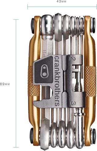 Crankbrothers Multi Tool M 17 Bike Tool - MTB Multi-Tool Gold - 17 bicycle tools (17 in 1 tool), ergonomic and lightweight & Gem Hand Pump - Red,Short in Saudi Arabia