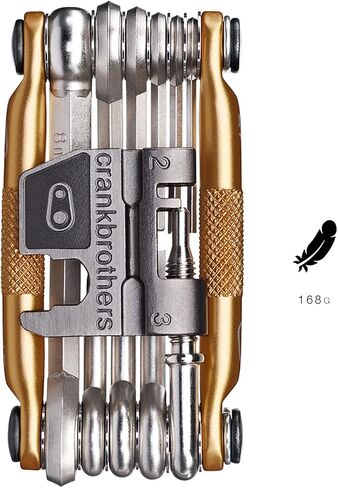 Crankbrothers Multi Tool M 17 Bike Tool - MTB Multi-Tool Gold - 17 bicycle tools (17 in 1 tool), ergonomic and lightweight & Gem Hand Pump - Red,Short in Saudi Arabia