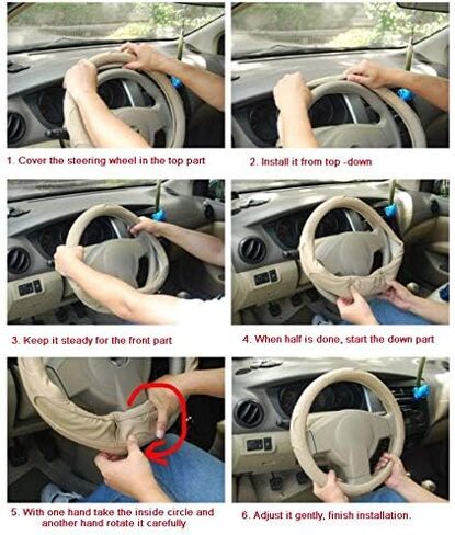Cute Devil Horns Car Steering Wheel Covers Plush Steering Covers for Women, Universal Fit 15 Inch,Anti-Slip & Odor-Free (Pink) in Saudi Arabia