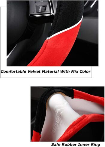 Cute Devil Horns Car Steering Wheel Covers Plush Steering Covers for Women, Universal Fit 15 Inch,Anti-Slip & Odor-Free (Pink) in Saudi Arabia