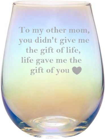 Mothers Day Gifts for Bonus Mom, To My Other Mom, Life Gave Me the Gift of You Rainbow Wine Glass, Mothers Day Gifts for Bonus Mom in Kuwait