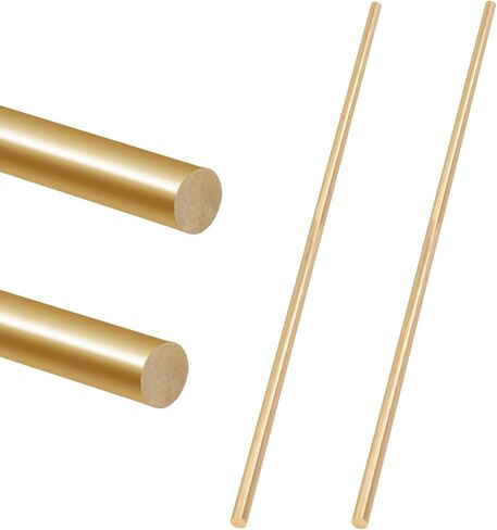 Glarks 2Pcs 6mm x 356mm Brass Straight Solid Round Rod Lathe Bar Stock for DIY RC Model Car, RC Helicopter Airplane, Model Ship (6mmx356) in Saudi Arabia