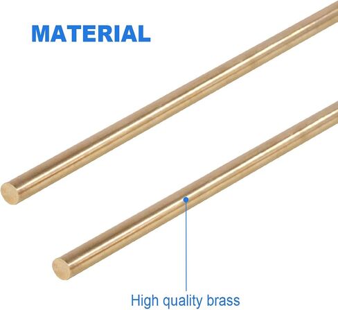 Glarks 2Pcs 6mm x 356mm Brass Straight Solid Round Rod Lathe Bar Stock for DIY RC Model Car, RC Helicopter Airplane, Model Ship (6mmx356) in Saudi Arabia