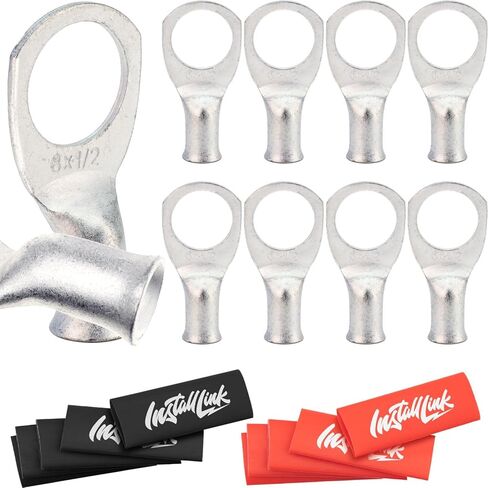 عروات نحاسية معلبّة بقياس 8 AWG (1/2 بوصة) مع انكماش حراري، 10 عبوات عن طريق رابط التثبيت in Kuwait