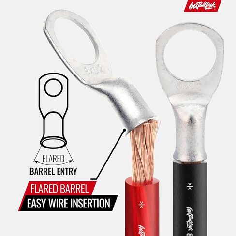 عروات نحاسية معلبّة بقياس 8 AWG (1/2 بوصة) مع انكماش حراري، 10 عبوات عن طريق رابط التثبيت in Kuwait