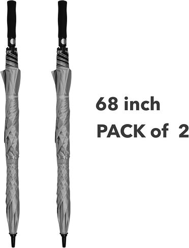 54“ & 62" & 68" Windproof Large Vented Canopy Golf Umbrella, UPF 50+ Patio Umbrella, Sun Rain UV Protection Rain Umbrella | Keep You Cool (Silver, 54") in Kuwait