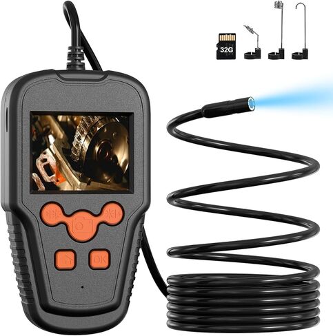 كاميرا المنظار مع ضوء، منظار صناعي، كاميرا ثعبان مع 1080 HD 5.5 مم IP67 كاميرا فحص مقاومة للماء، كاميرا تصريف 8 مصابيح LED، سلك شبه صلب 11.5 قدم، شاشة LCD 2.4 بوصة وبطاقة 32 جيجابايت in Kuwait