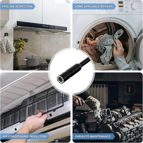 Endoscope Camera with Light, Industrial Borescope, Snake Camera with 1080 HD 5.5mm IP67 Waterproof Inspection Camera, Drain Camera 8 LED Lights 11.5ft Semi-Rigid Cord 2.4 "LCD and 32GBCard in Saudi Arabia