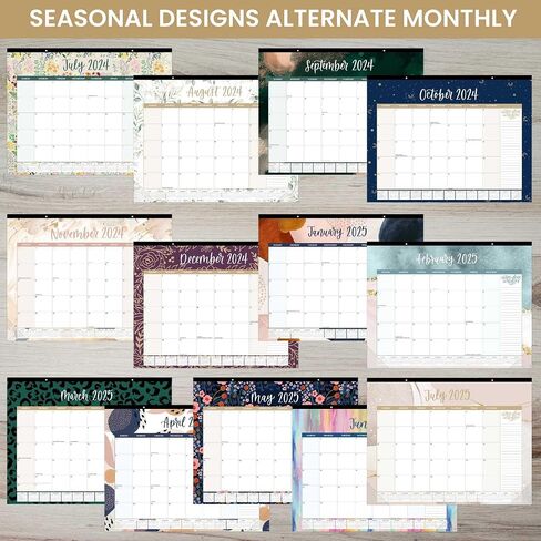bloom daily planners 2024-2025 Academic Desk Calendar - 21" x 16" Large Monthly Organizer Pad with Stickers (July 2024 - July 2025) Desktop Blotter - Seasonal in Saudi Arabia