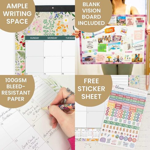 bloom daily planners 2024-2025 Academic Desk Calendar - 21" x 16" Large Monthly Organizer Pad with Stickers (July 2024 - July 2025) Desktop Blotter - Seasonal in Saudi Arabia