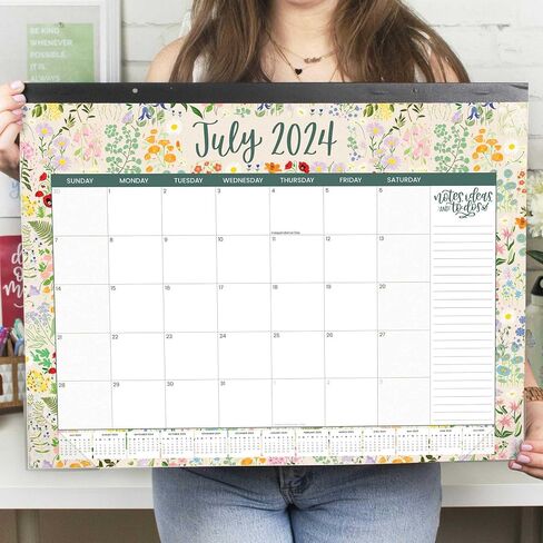 bloom daily planners 2024-2025 Academic Desk Calendar - 21" x 16" Large Monthly Organizer Pad with Stickers (July 2024 - July 2025) Desktop Blotter - Seasonal in Saudi Arabia