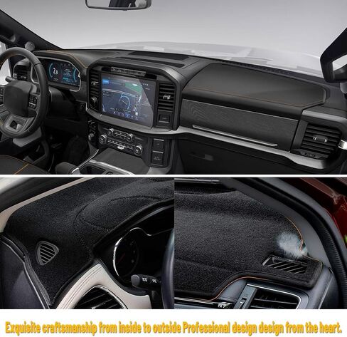 Dashboard Dash Board Cover Mat Pad Carpet Non-Slip Custom Compatible with Ford F150 2021 2022 2023 Protector Sunshield (Black Trim) in Saudi Arabia