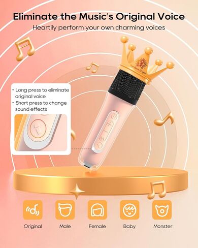 آلة كاريوكي صغيرة مع 2 ميكروفونات لاسلكية مكبر صوت كاريوكي بلوتوث مع ميكروفون للبالغين نظام كاريوكي محمول مع ميكروفون لاسلكي للغناء هدية عيد ميلاد للأطفال باللون الوردي للفتيات in Kuwait