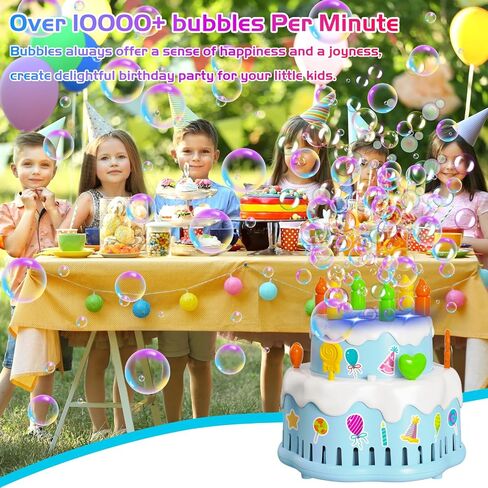 آلة فقاعات كعكة عيد الميلاد، منفاخ فقاعات أوتوماتيكي للأطفال الأولاد والبنات أكثر من 10000 فقاعات في الدقيقة مع أضواء/موسيقى/حل، ألعاب صانع فقاعات الكعك للحفلات لعيد الميلاد في الهواء الطلق وهدية الزفاف in Kuwait