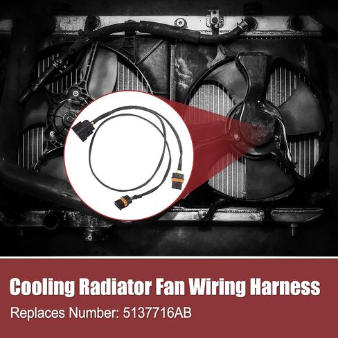 X AUTOHAUX Radiator Cooling Fan Wiring Harness Wire Harness for Dodge Charger Magnum 2006-2008 for Chrysler 300 2005-2008 Replacement 5137716AB 5137716AA in Saudi Arabia