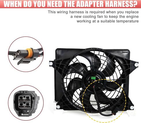 X AUTOHAUX Radiator Cooling Fan Wiring Harness Wire Harness for Dodge Charger Magnum 2006-2008 for Chrysler 300 2005-2008 Replacement 5137716AB 5137716AA in Saudi Arabia