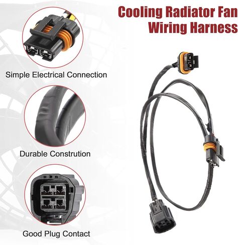 X AUTOHAUX Radiator Cooling Fan Wiring Harness Wire Harness for Dodge Charger Magnum 2006-2008 for Chrysler 300 2005-2008 Replacement 5137716AB 5137716AA in Saudi Arabia