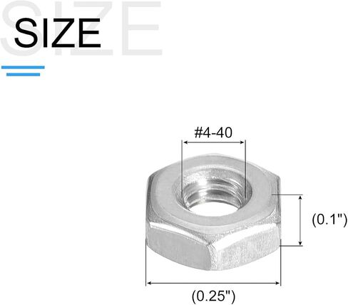 Hex Nuts Assortment Kit (#4-40 Hex Nuts with #4 Flat Washers & Split Lock Washers) 30Pcs, 304 Stainless Steel Hexagon Nut Hardware Kit in Saudi Arabia