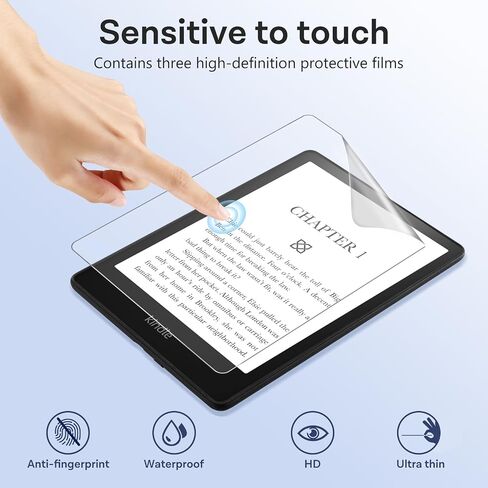 CoBak Clear Case and 3 Pcs Screen Protector for 6.8" All-New Kindle Paperwhite 11th Gen 2021 & Signature Edition - Lightweight, Scratch-Proof Silicone Back Cover, Clear in Saudi Arabia