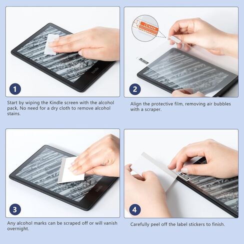 CoBak Clear Case and 3 Pcs Screen Protector for 6.8" All-New Kindle Paperwhite 11th Gen 2021 & Signature Edition - Lightweight, Scratch-Proof Silicone Back Cover, Clear in Saudi Arabia