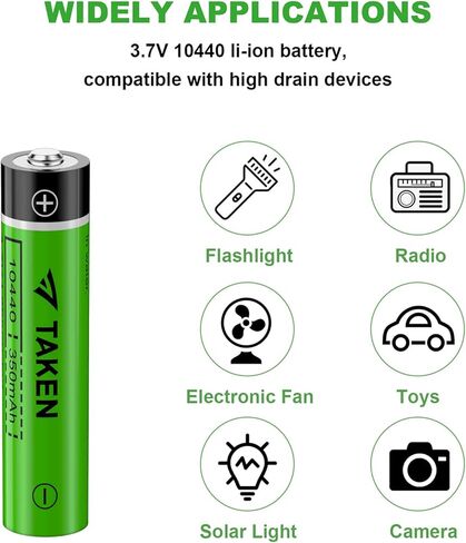 10440 Lithium ion Batteries, 4 Pack Rechargeable 3.7v Battery for Flashlight in Kuwait