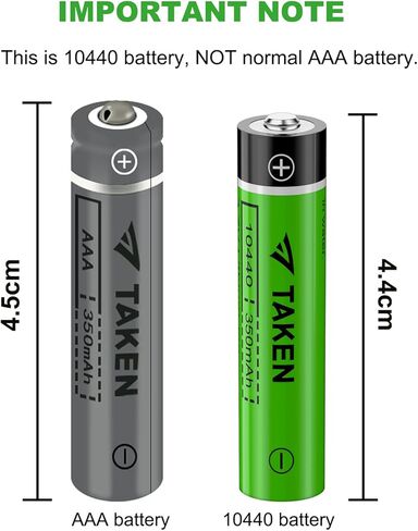 10440 Lithium ion Batteries, 4 Pack Rechargeable 3.7v Battery for Flashlight in Kuwait